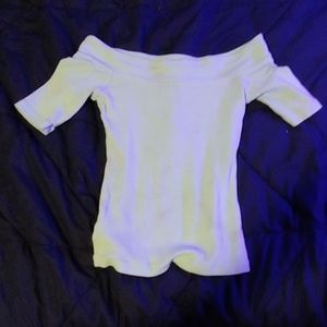 Off the shoulder mint green top